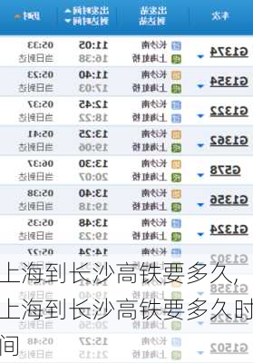 上海到长沙高铁要多久,上海到长沙高铁要多久时间
