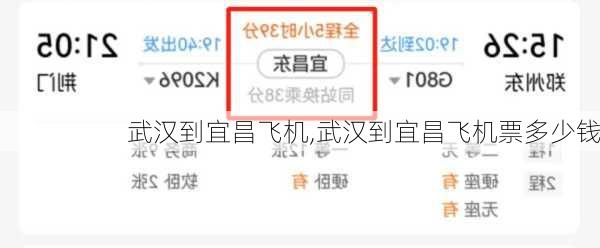 武汉到宜昌飞机,武汉到宜昌飞机票多少钱