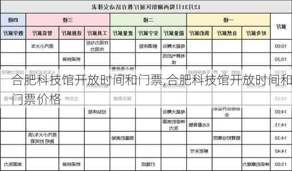 合肥科技馆开放时间和门票,合肥科技馆开放时间和门票价格