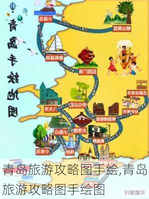 青岛旅游攻略图手绘,青岛旅游攻略图手绘图